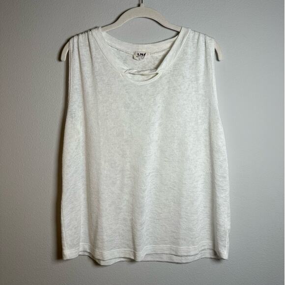 LNA White Twist Collar Tank Top Size Large - Picture 1 of 7